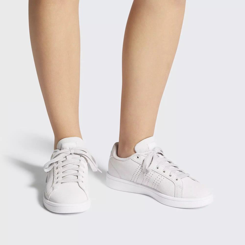 Adidas Cloudfoam Advantage Clean Tenis Grises Para Mujer (MX-19731)